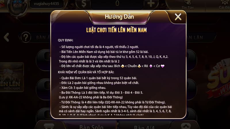 Luật chơi tiến lên miền Nam được cập nhật chi tiết tại cổng game Sunwin